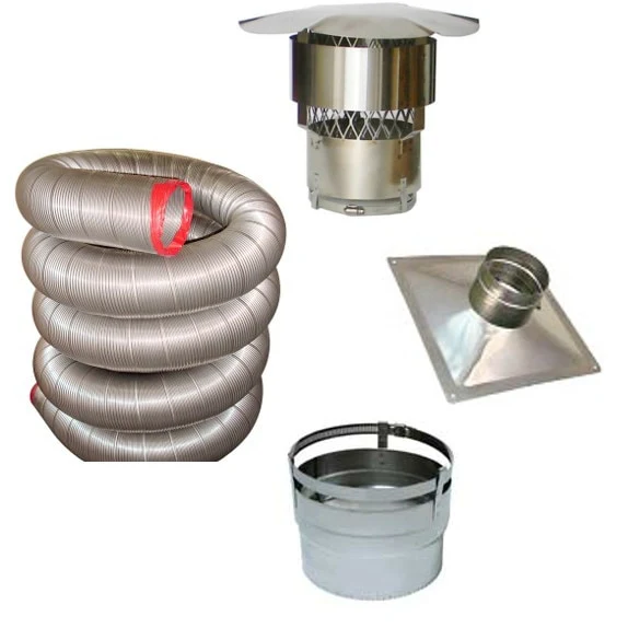 6 in. x 35 ft. 316Ti Stainless Steel Chimney Liner Kit with Appliance Insert Connector - Image 2