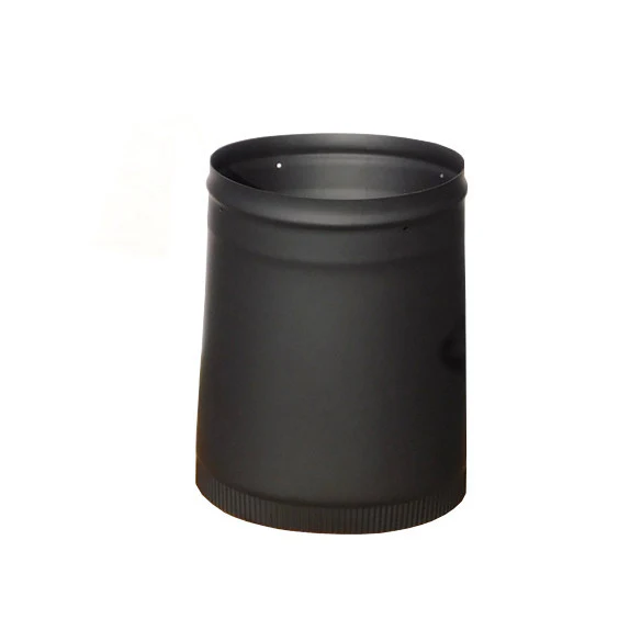 Custom Oval to Round Single Wall Black Stove Pipe Connector